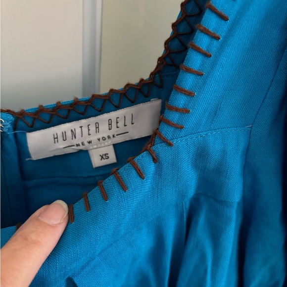 Hunter Bell New York “Waverly” Blue Jewel Puff Sleeve Dress Size XS - Picture 3 of 11